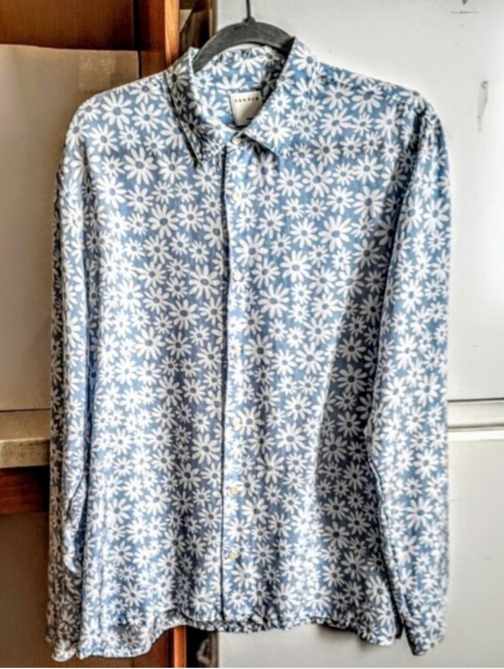 Sandro Paris Floral Buttoned Down Shirt Blouse sz XL